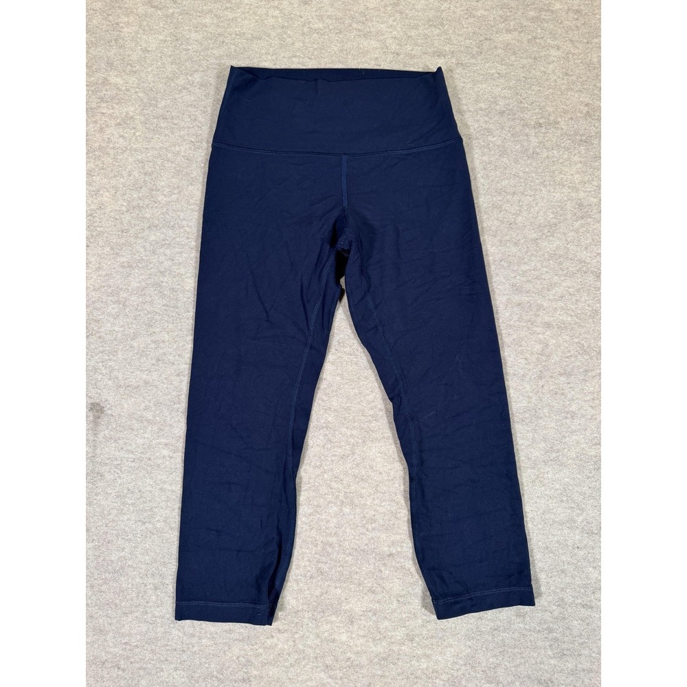 Lululemon Leggings Womens 6 Blue Cropped High Rise Yoga‎ Athletic Gym Stretch